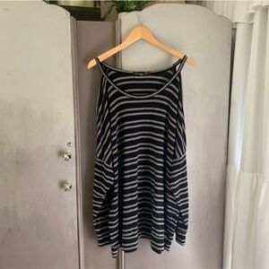 Seven7 Cold Shoulder Striped Top